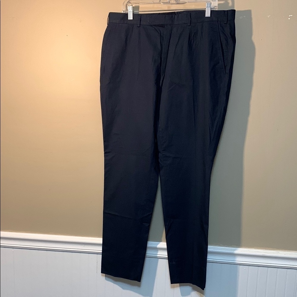 Zegna Su Misura Men's Cotton Pants L/XL Navy Blue 37-38 Waist Office Preppy
